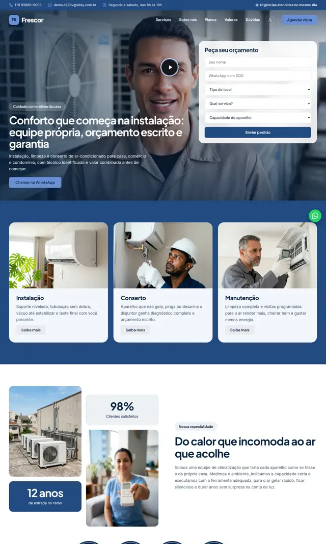 Prévia do modelo Frescor V para Ar-Condicionado