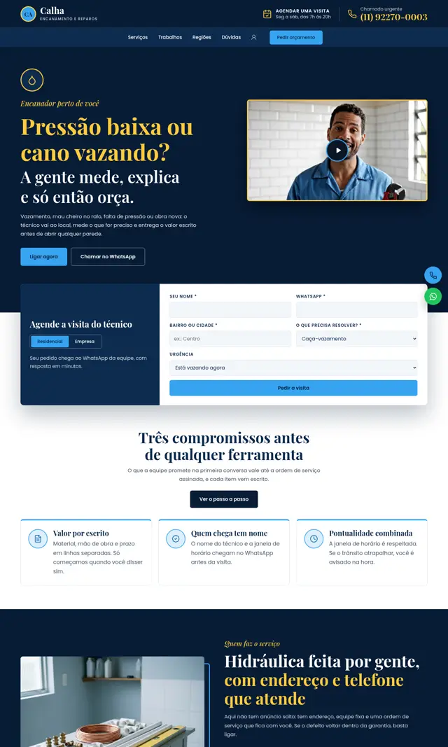 Prévia do modelo Calha V para Encanador