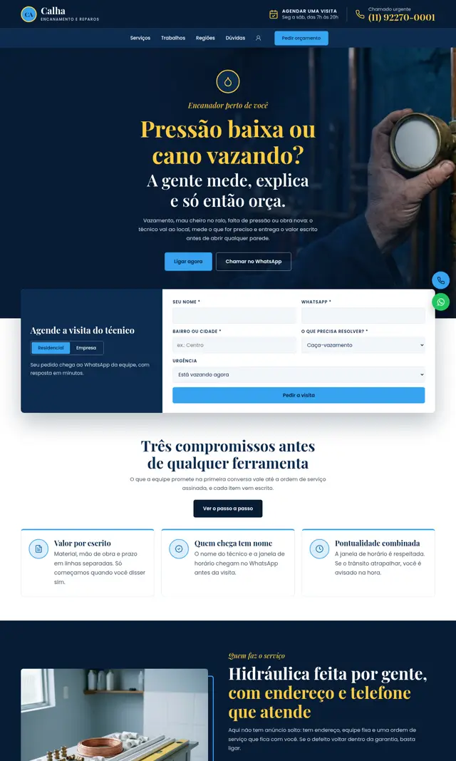 Prévia do modelo Calha para Encanador