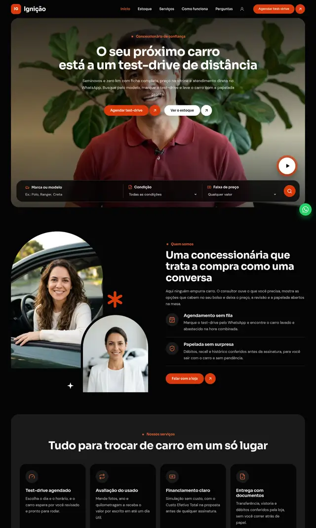 Prévia do modelo Ignição V para Automóveis e Concessionárias
