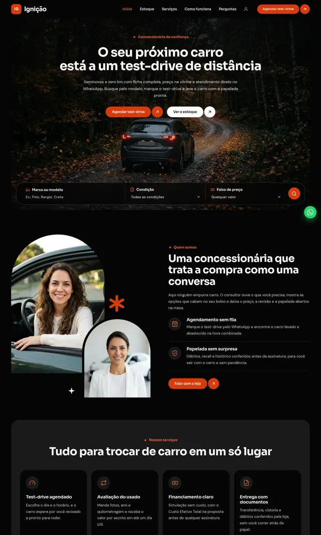 Prévia do modelo Ignição para Automóveis e Concessionárias