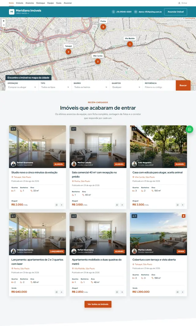 Prévia do modelo Meridiano para Imobiliárias e Corretores