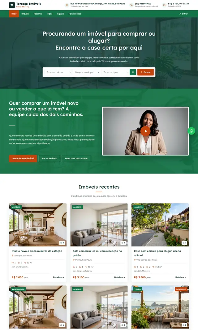 Prévia do modelo Terraço V para Imobiliárias e Corretores