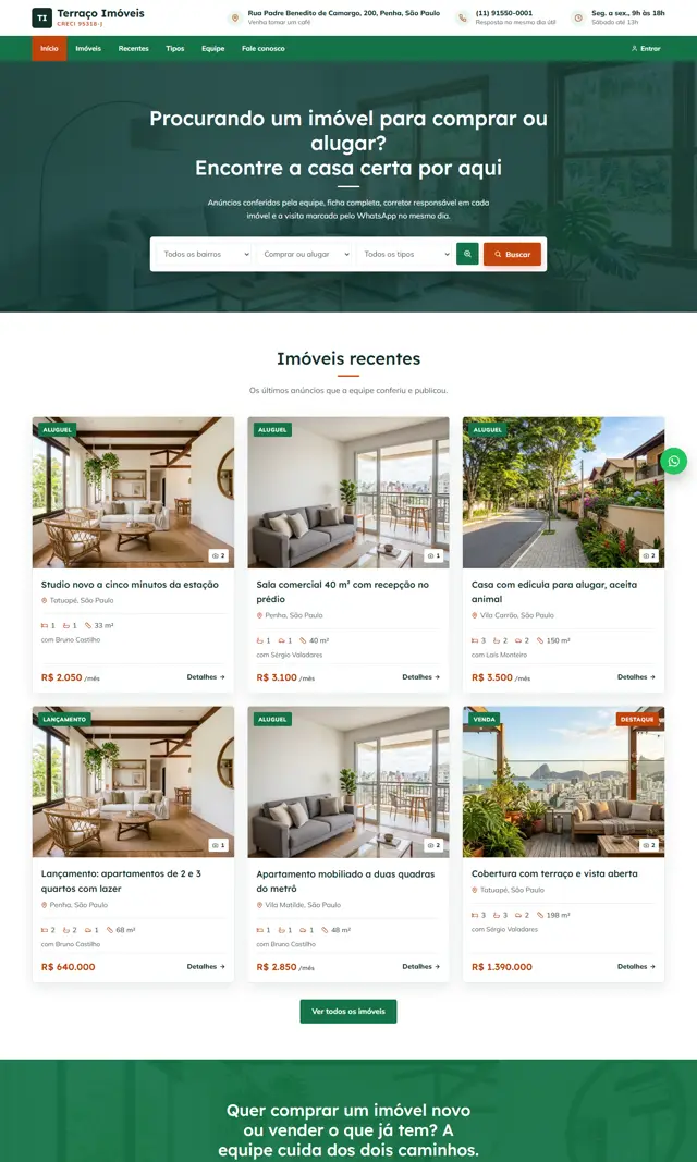 Prévia do modelo Terraço para Imobiliárias e Corretores