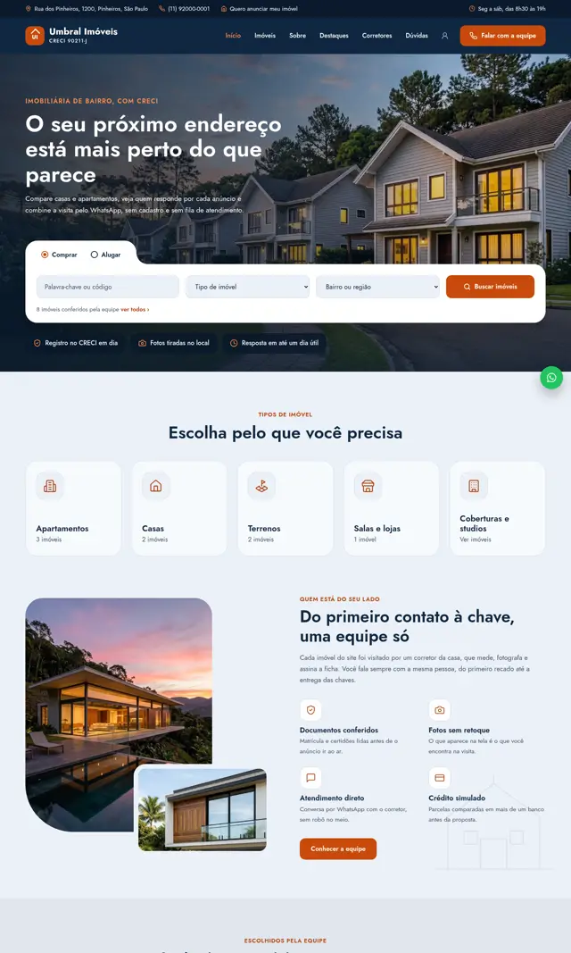 Prévia do modelo Umbral para Imobiliárias e Corretores