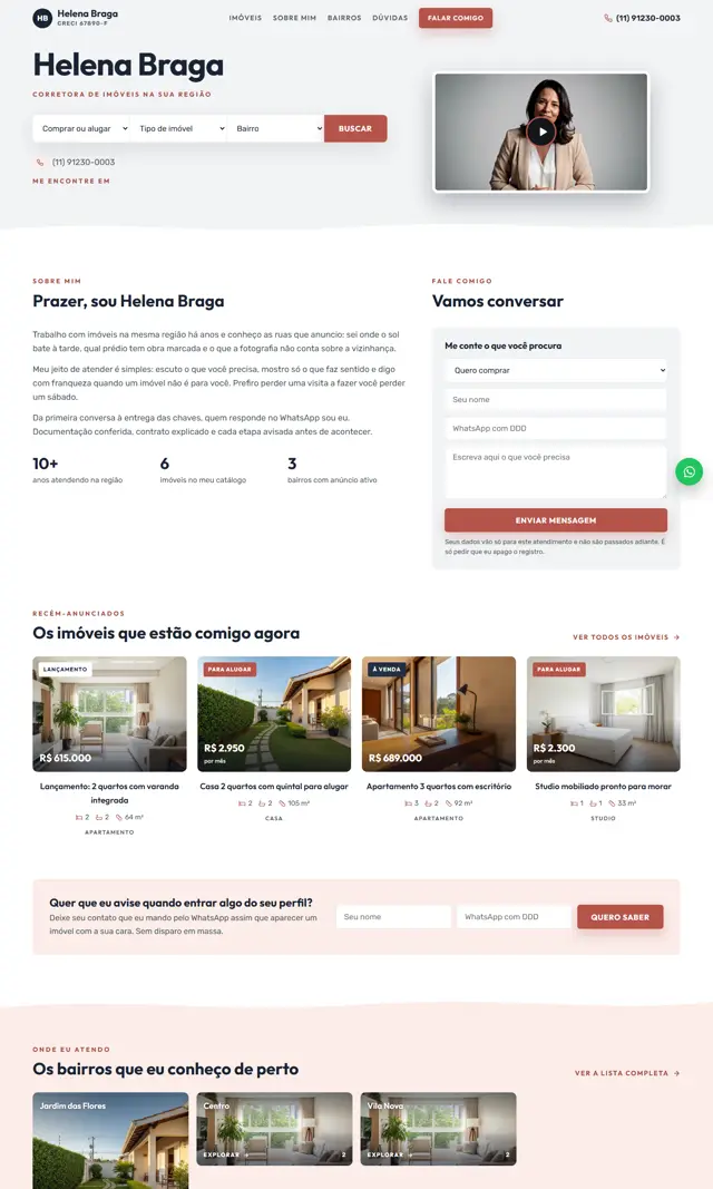 Prévia do modelo Aceno V para Imobiliárias e Corretores