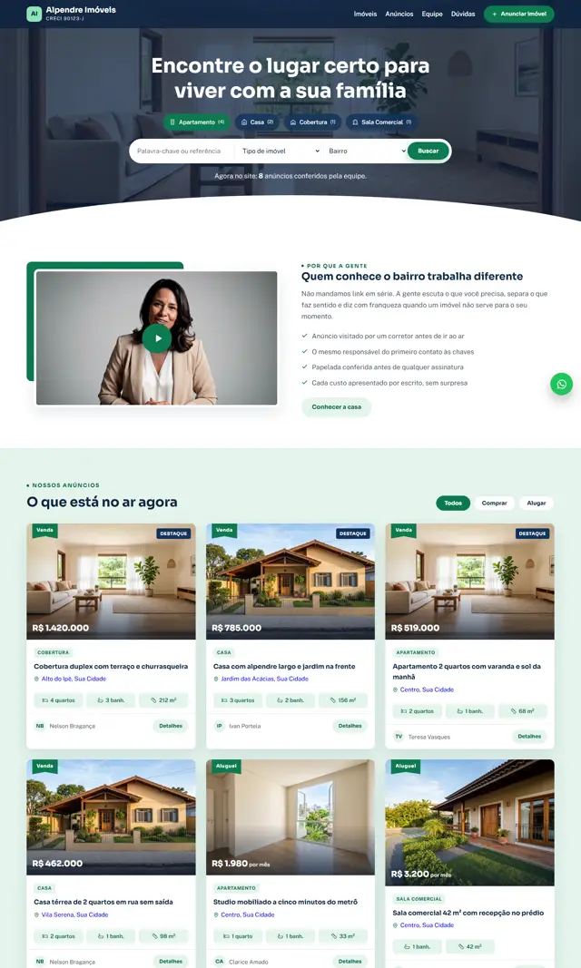 Prévia do modelo Alpendre V para Imobiliárias e Corretores