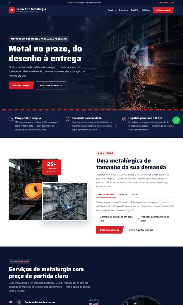 Prévia do modelo Forja para Indústrias