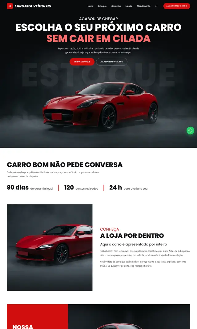 Prévia do modelo Largada para Automóveis e Concessionárias