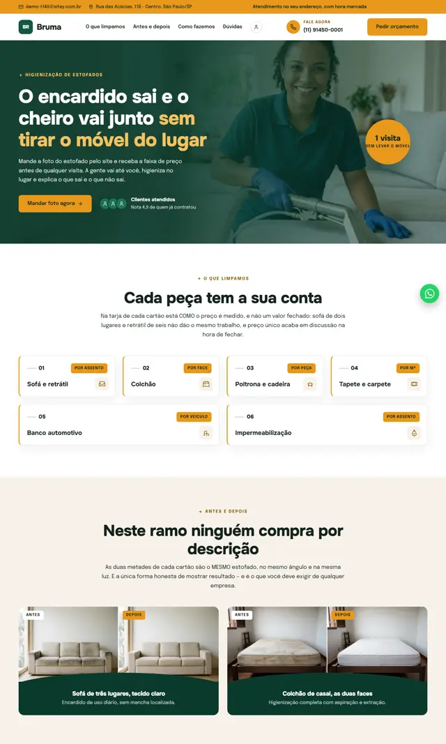Prévia do modelo Bruma para Limpeza de Estofados
