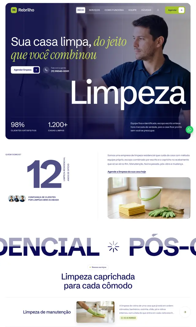 Prévia do modelo Rebrilho para Limpeza Residencial