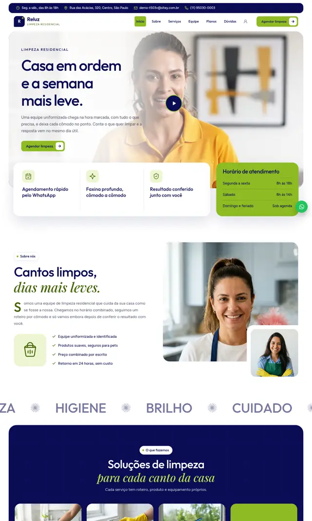 Prévia do modelo Reluz V para Limpeza Residencial