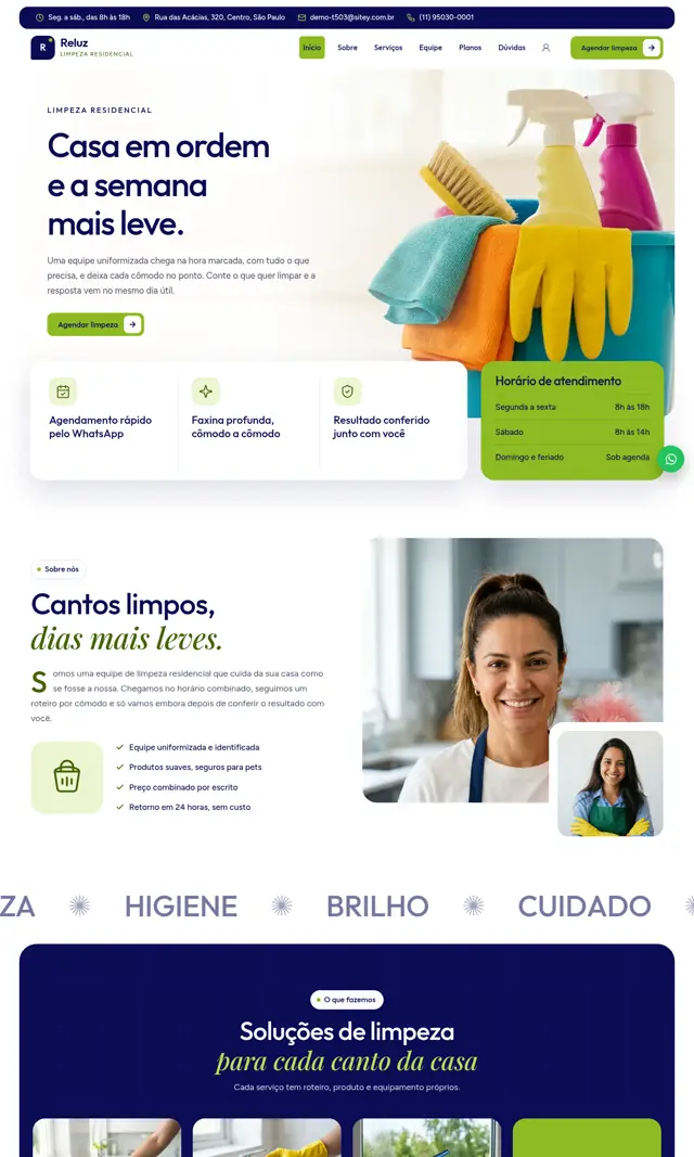 Prévia do modelo Reluz para Limpeza Residencial