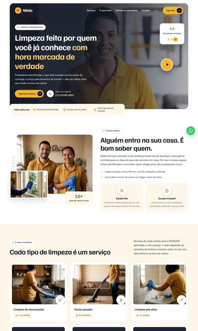 Prévia do modelo Nítida V para Limpeza Residencial