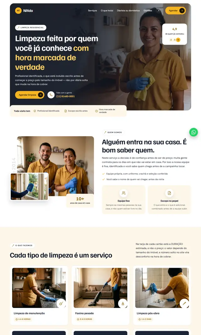Prévia do modelo Nítida para Limpeza Residencial