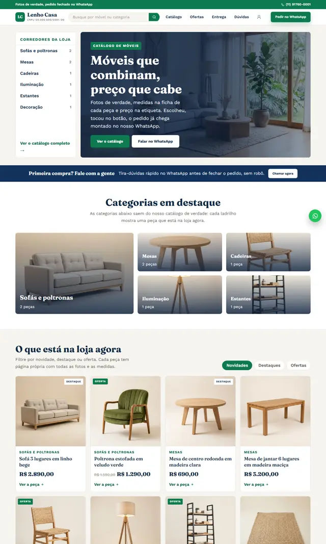 Prévia do modelo Lenho para Loja Virtual