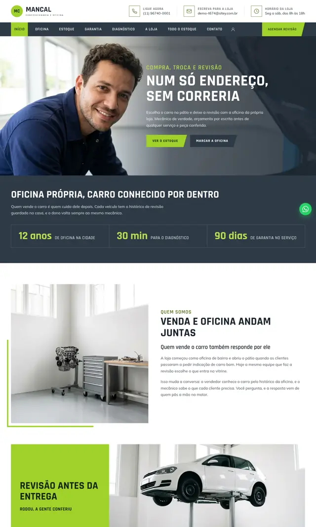 Prévia do modelo Mancal para Automóveis e Concessionárias
