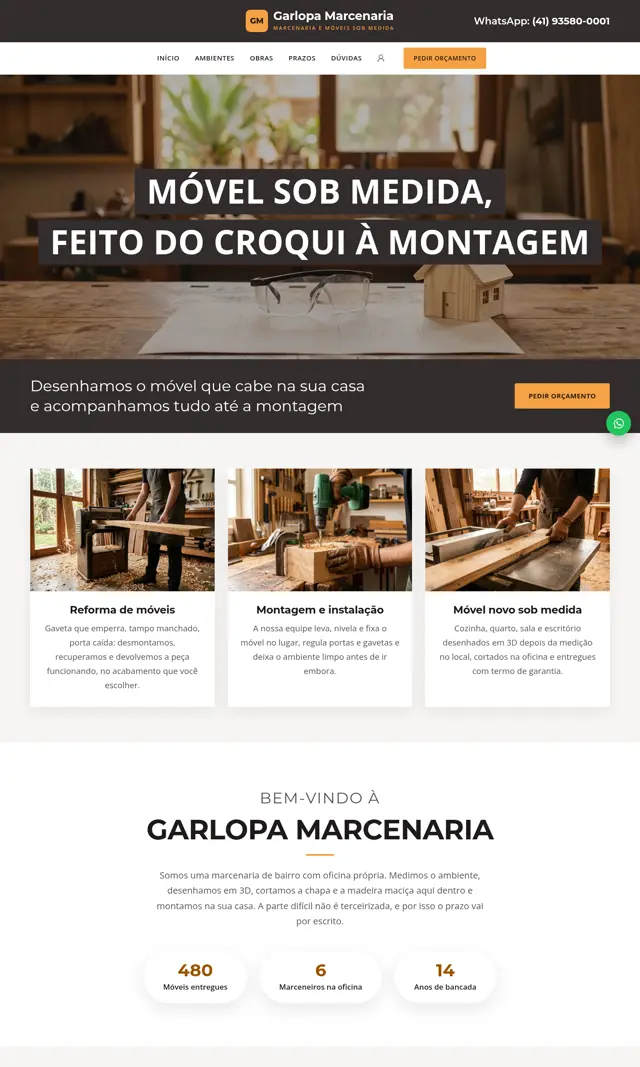 Prévia do modelo Garlopa para Marcenaria e Móveis Planejados