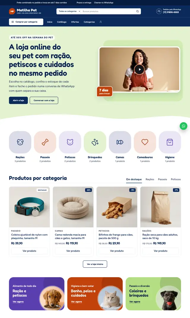 Prévia do modelo Matilha V para Loja Virtual