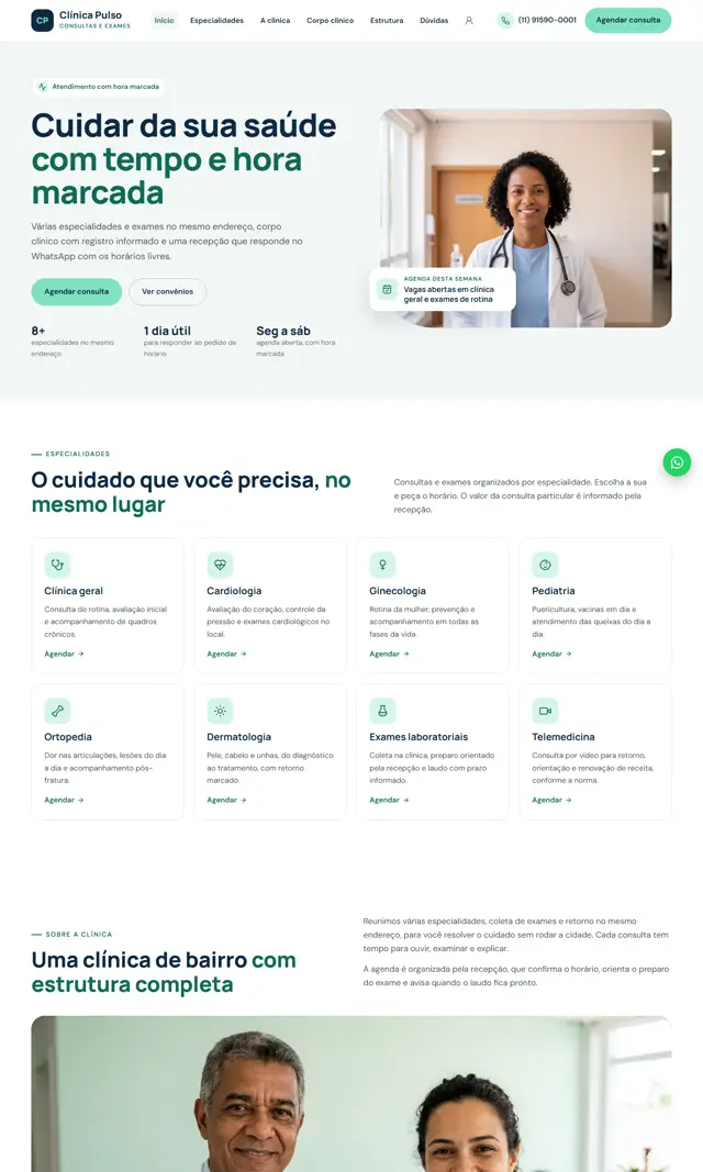 Prévia do modelo Pulso para Médicos e Clínicas