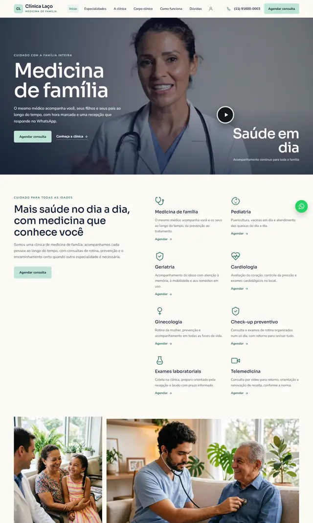Prévia do modelo Laço V para Médicos e Clínicas