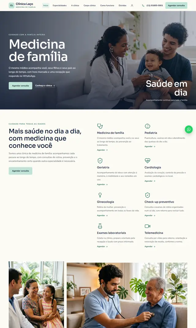 Prévia do modelo Laço para Médicos e Clínicas