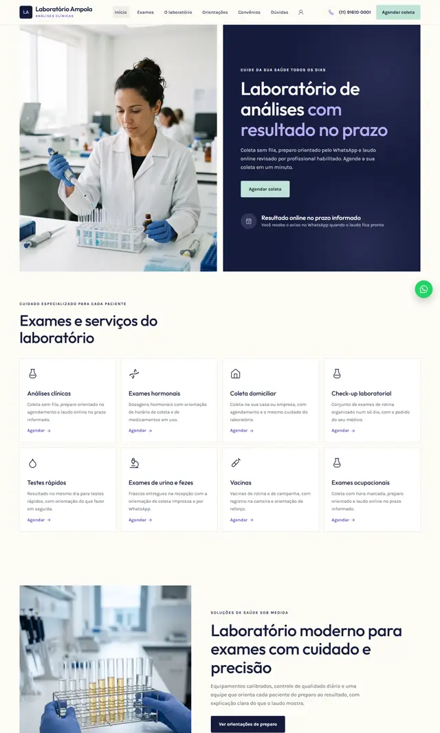 Prévia do modelo Ampola para Médicos e Clínicas