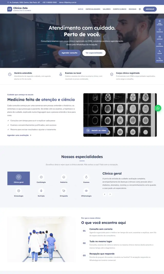Prévia do modelo Zelo para Médicos e Clínicas