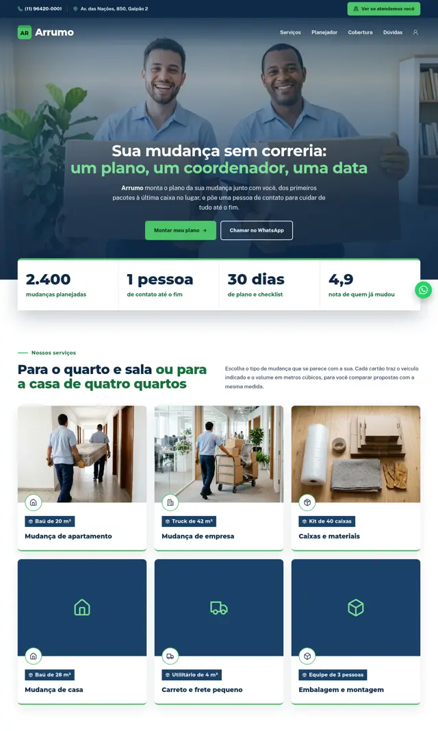 Prévia do modelo Arrumo para Mudanças