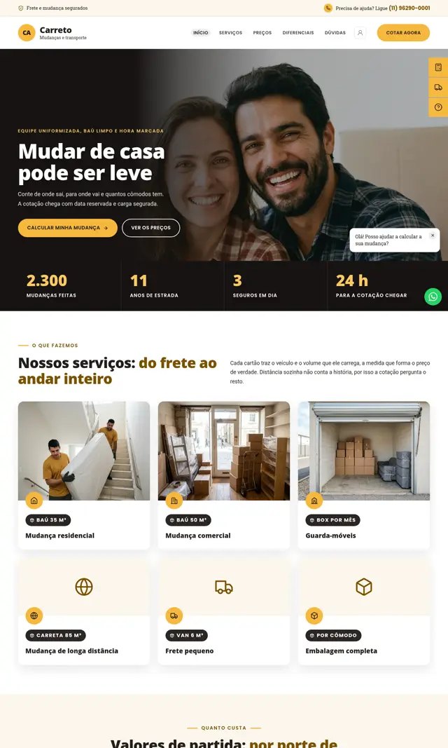 Prévia do modelo Carreto para Mudanças