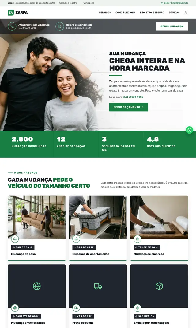 Prévia do modelo Zarpa para Mudanças