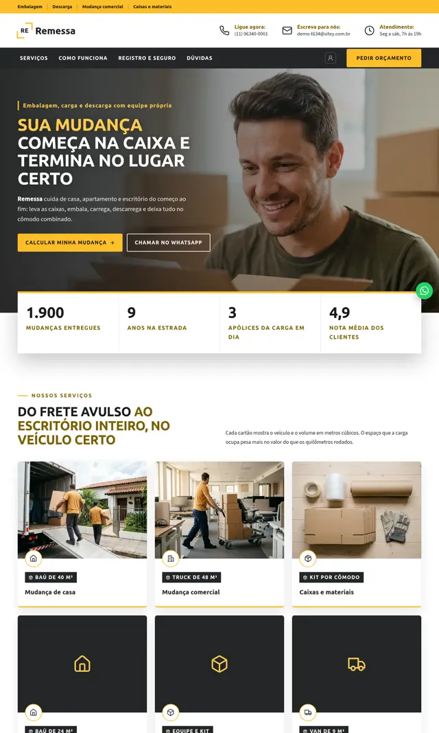 Prévia do modelo Remessa para Mudanças