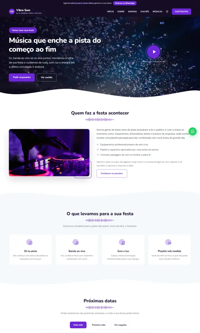 Prévia do modelo Vibra para Rádios, Músicos e Artistas