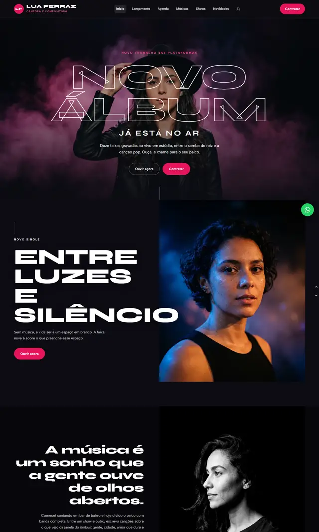 Prévia do modelo Bis para Rádios, Músicos e Artistas