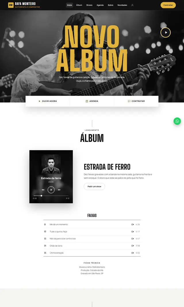 Prévia do modelo Acorde V para Rádios, Músicos e Artistas