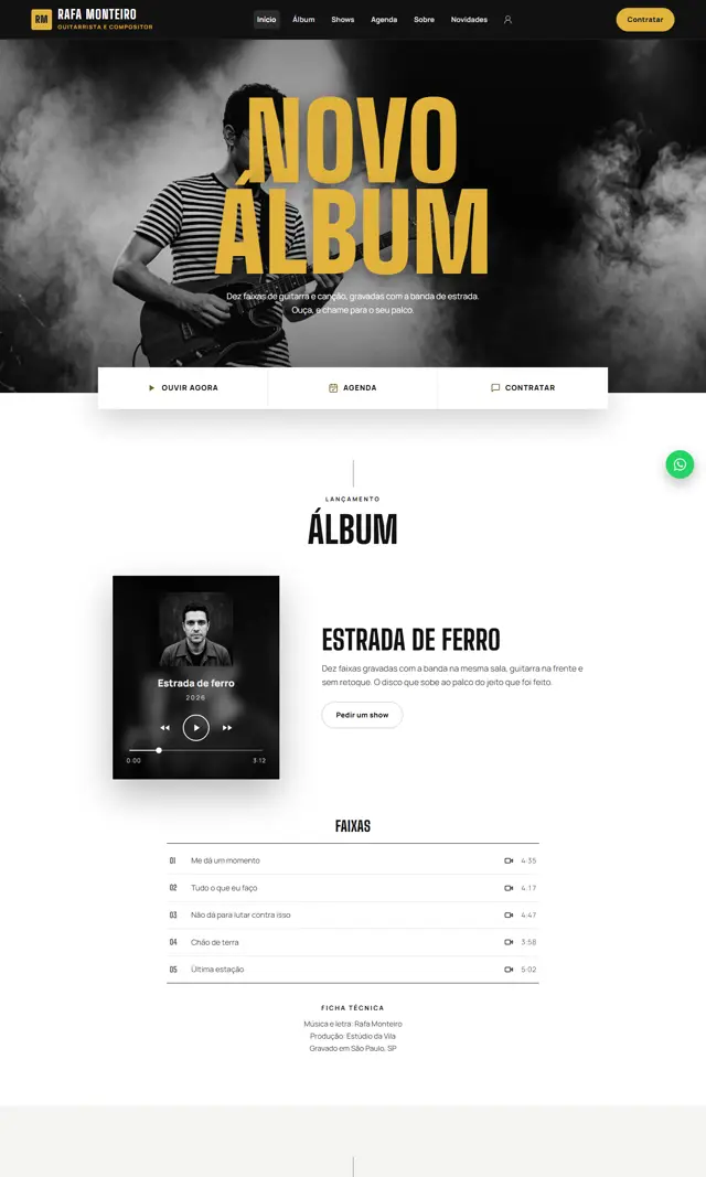 Prévia do modelo Acorde para Rádios, Músicos e Artistas