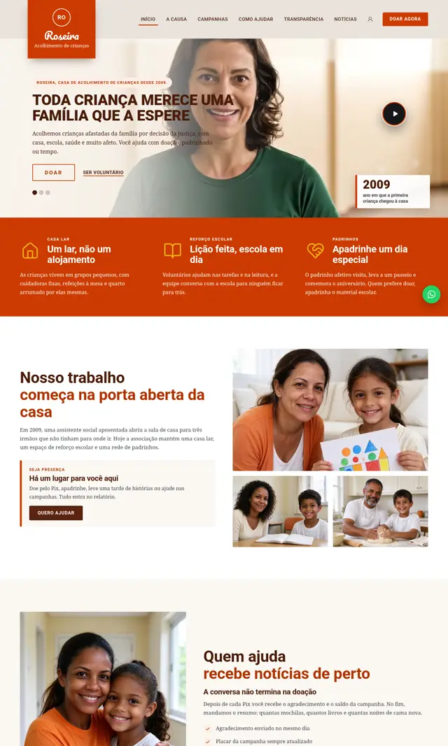 Prévia do modelo Roseira V para ONGs e Instituições
