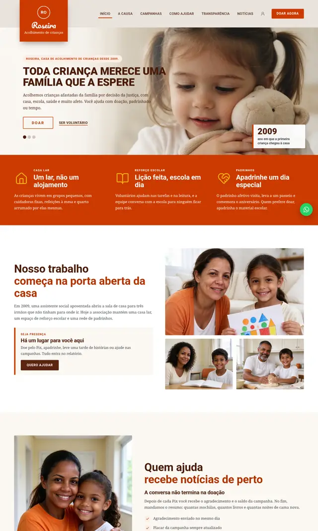 Prévia do modelo Roseira para ONGs e Instituições