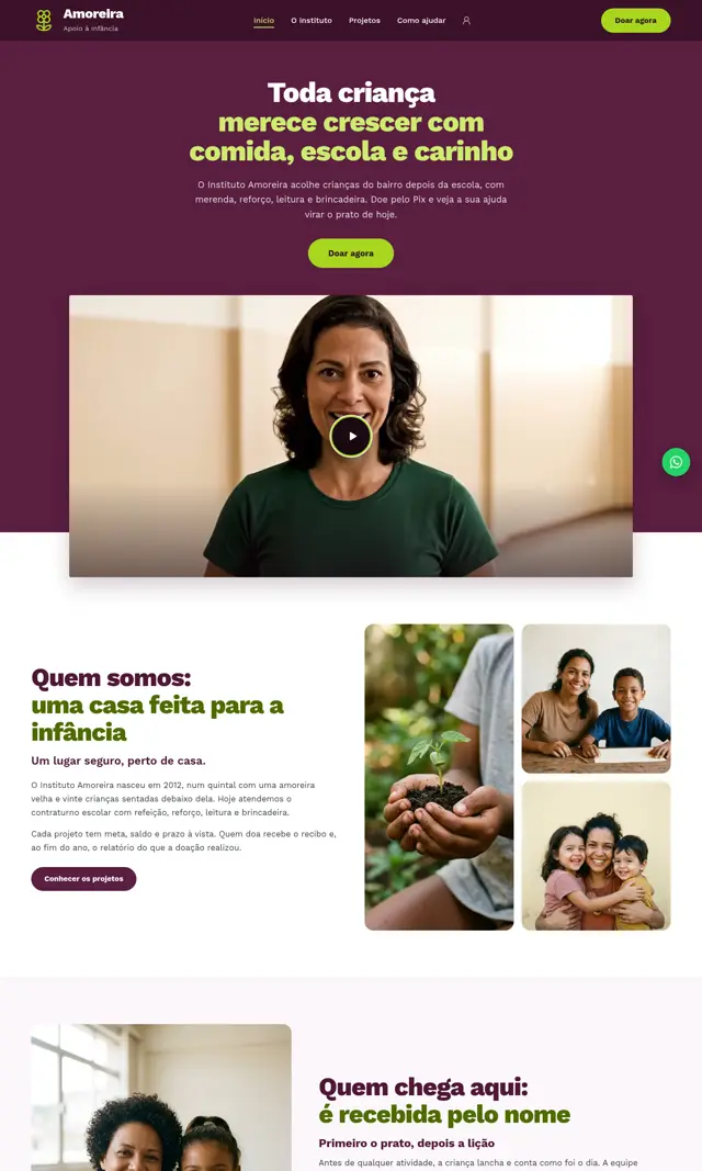 Prévia do modelo Amoreira V para ONGs e Instituições