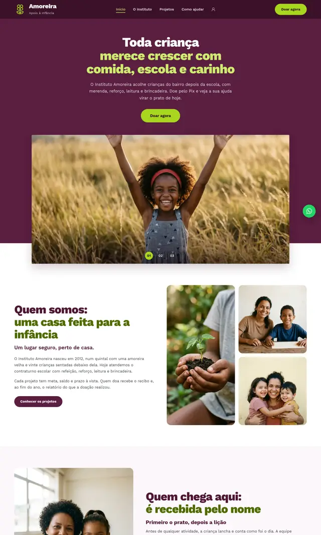 Prévia do modelo Amoreira para ONGs e Instituições