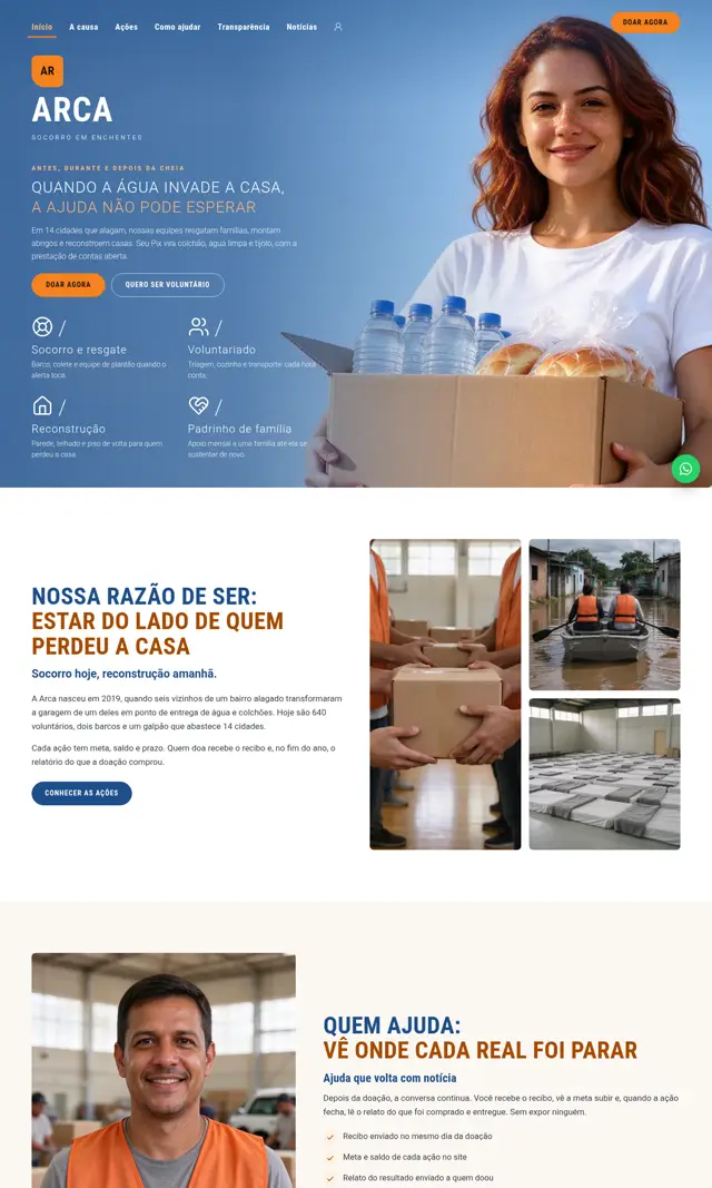 Prévia do modelo Arca para ONGs e Instituições