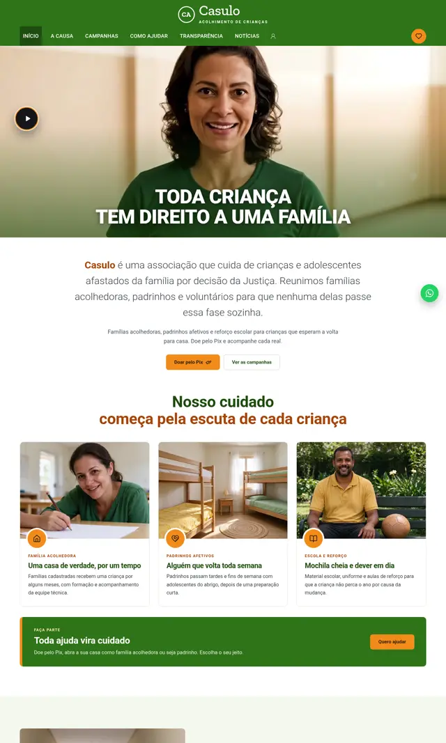 Prévia do modelo Casulo V para ONGs e Instituições