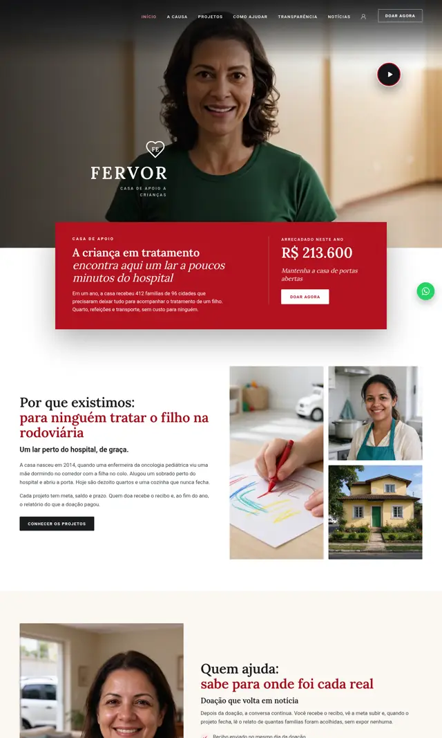 Prévia do modelo Fervor V para ONGs e Instituições