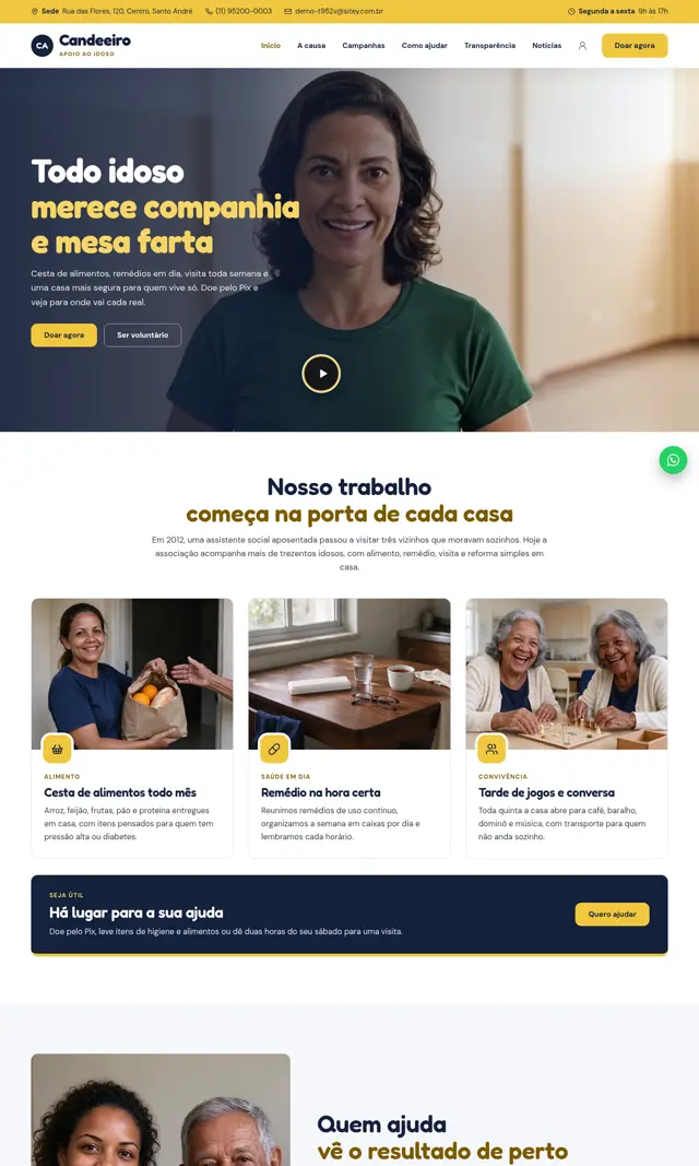Prévia do modelo Candeeiro V para ONGs e Instituições