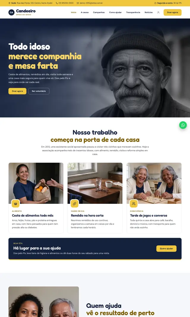 Prévia do modelo Candeeiro para ONGs e Instituições