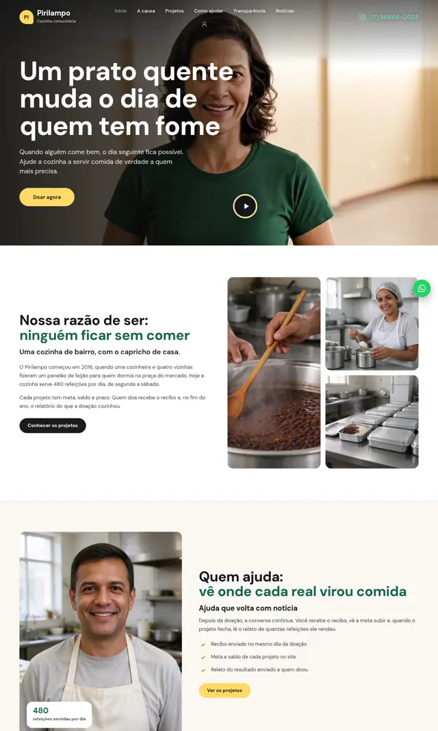 Prévia do modelo Pirilampo V para ONGs e Instituições