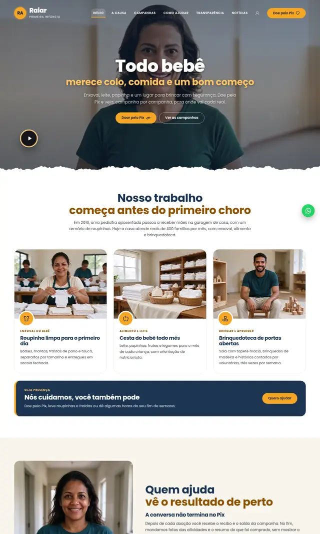 Prévia do modelo Raiar V para ONGs e Instituições