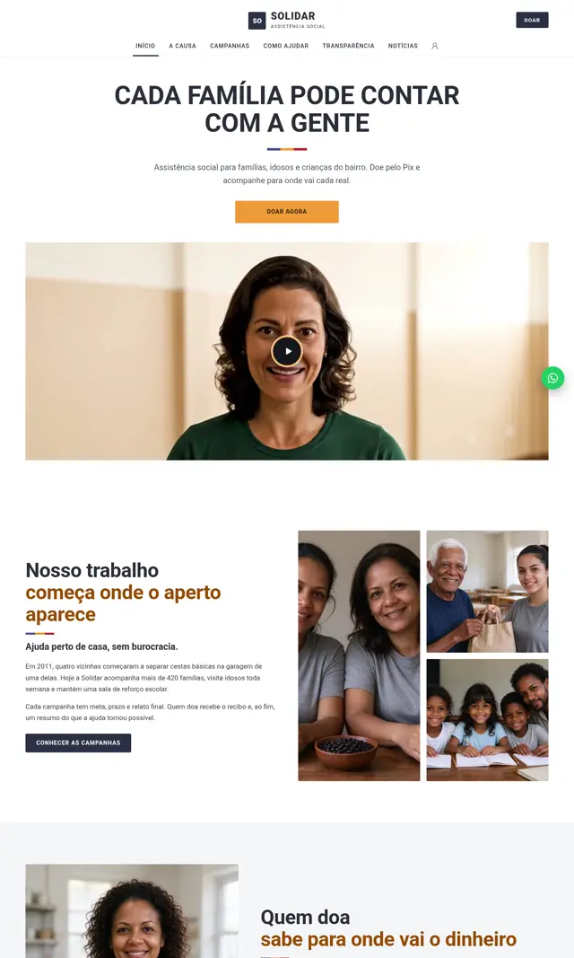 Prévia do modelo Solidar V para ONGs e Instituições