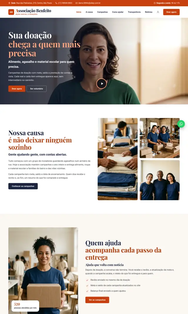 Prévia do modelo Benfeito V para ONGs e Instituições