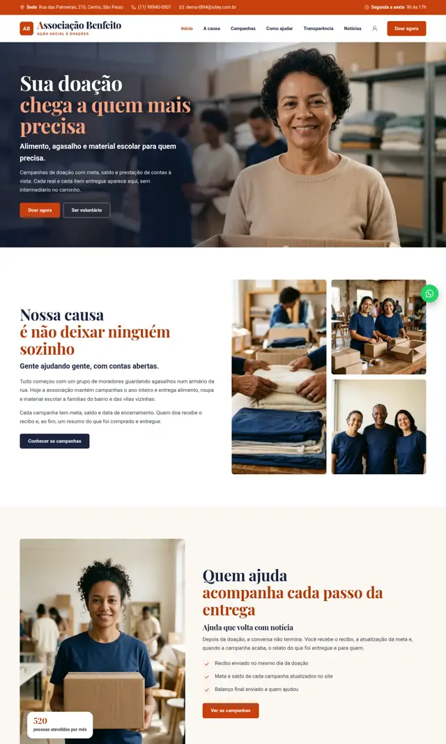 Prévia do modelo Benfeito para ONGs e Instituições